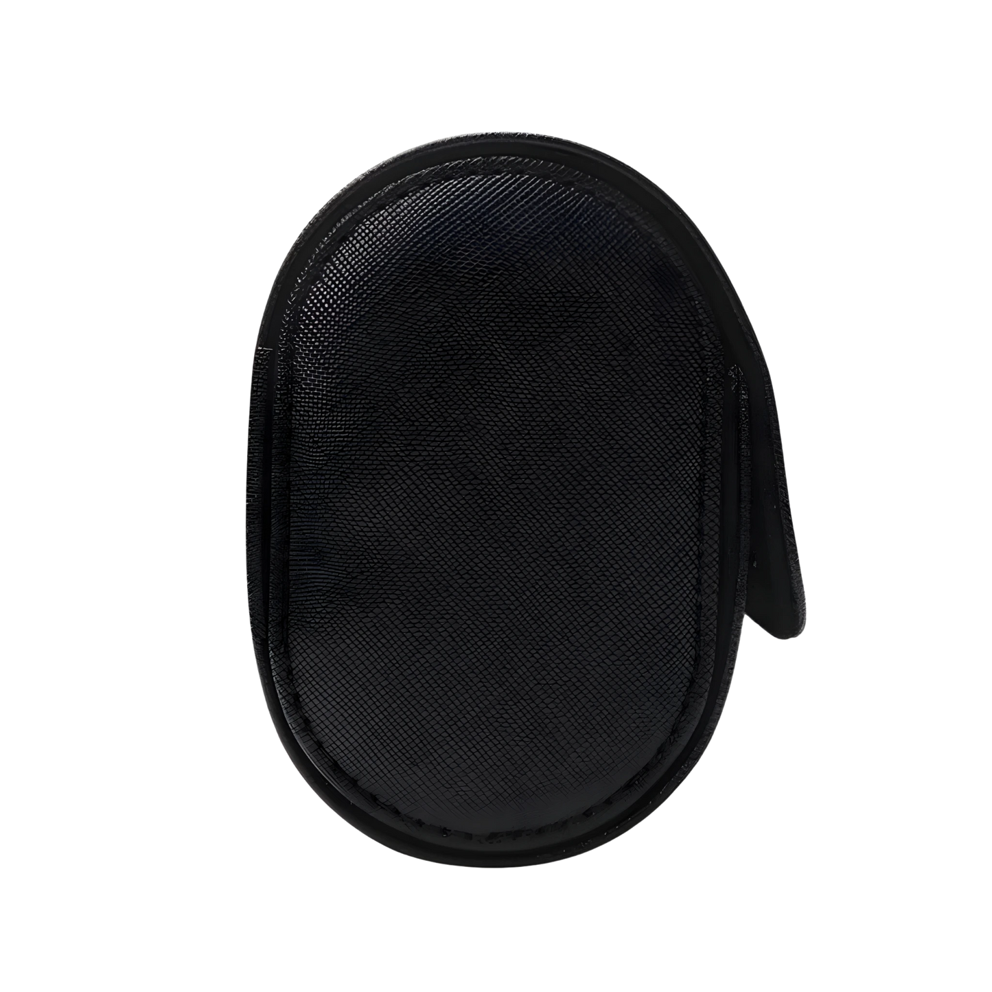 Black car seat cover on a white background